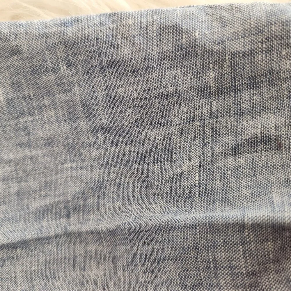 Athleta Jogger Pants Women 18 Plus Blue 100% Linen Pull On Elastic Waist Comfort